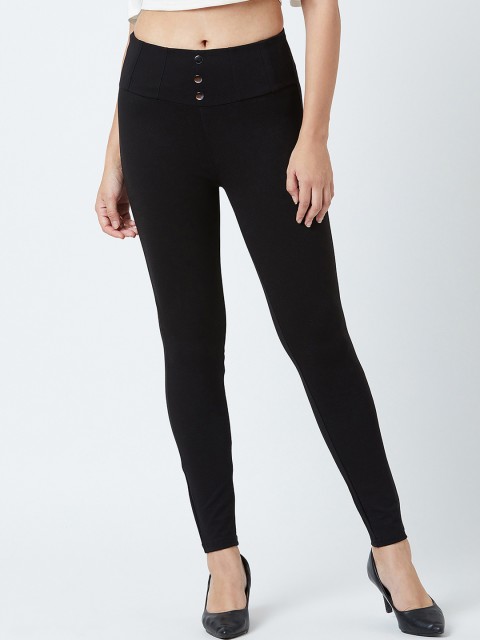 

Devis Women Black Solid Skinny Fit Jeggings