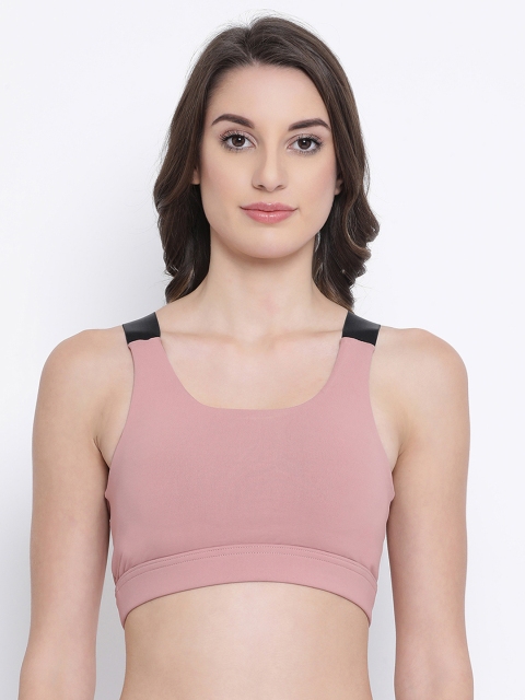 

Clovia Pink Solid Padded Non-Wired Sports Bra BR1972P22S