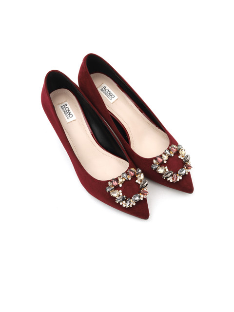 

ROSSO BRUNELLO Women Burgundy Embellished Pumps