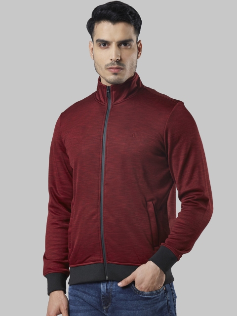 

Raymond Men Maroon Self Design Sweatshirt