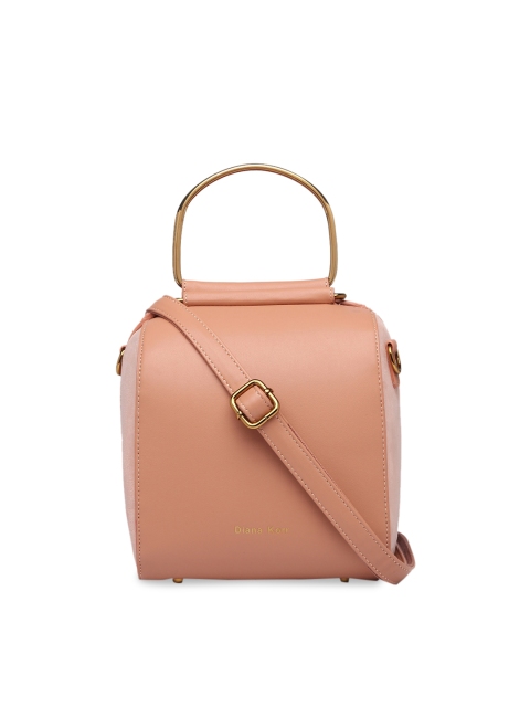 

Diana Korr Peach-Coloured Colourblocked Handheld Bag