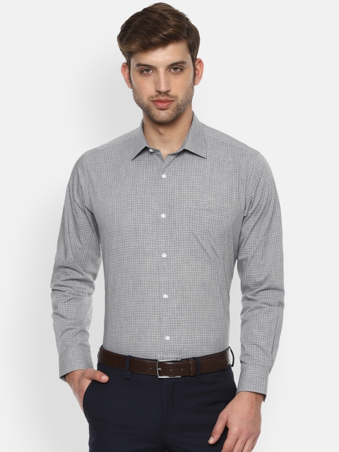 

Van Heusen Men Grey Regular Fit Checked Formal Shirt