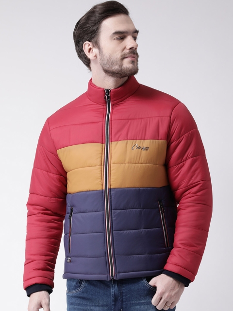 

COBB Men Red & Blue Colourblocked Padded Jacket