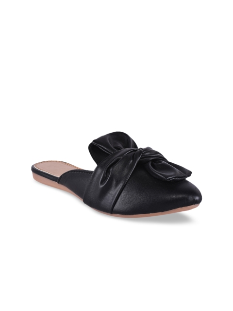 

BuckleUp Women Black Solid Mules