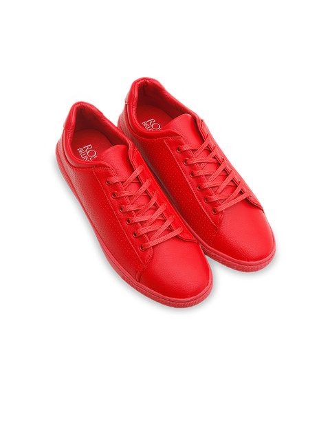 

ROSSO BRUNELLO Men Red Solid Leather Sneakers