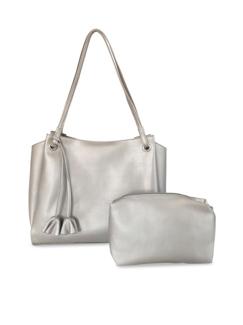 

Toteteca Silver-Toned Solid Shoulder Bag