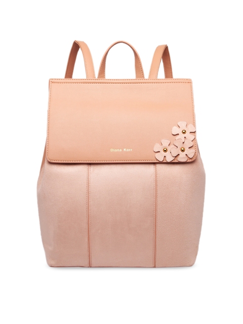 

Diana Korr Women Peach-Coloured Solid Backpack