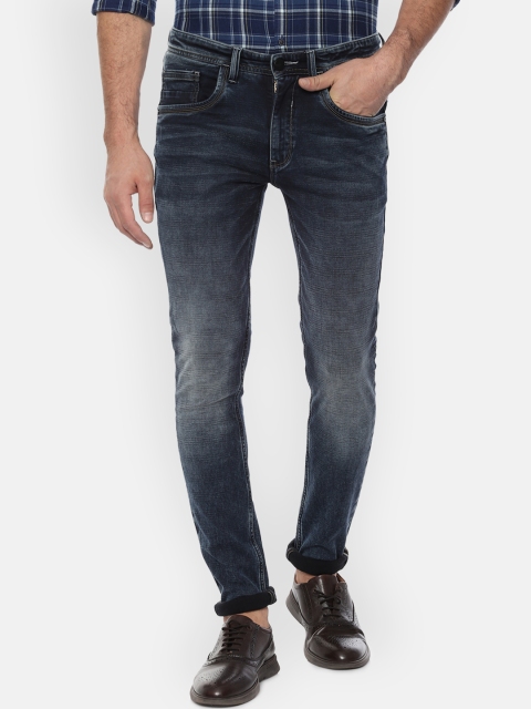 

V Dot Men Blue Skinny Fit Mid-Rise Clean Look Stretchable Jeans