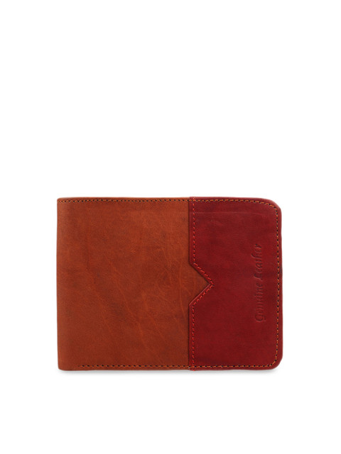 

Swiss Design Men Brown Colourblocked Two Fold Leather Wallet