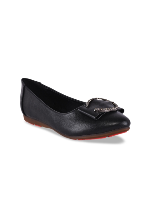 

BuckleUp Women Black Solid Ballerinas