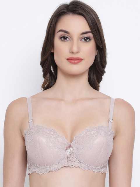 

Clovia Nude-Coloured Lace Level 1 Heavily Padded Push-Up Bra BR1980P24