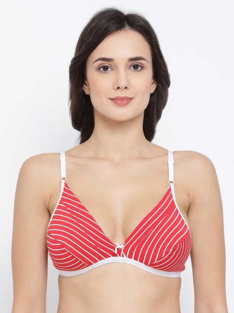 

Clovia Red & White Printed Non-Wired Non Padded Everyday Bra BR1595Q0432B