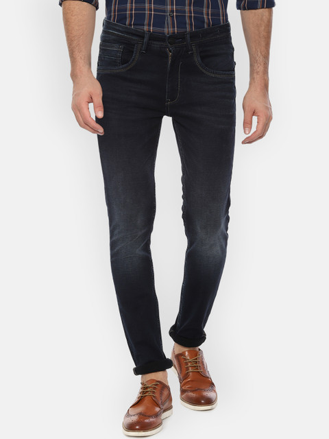 

V Dot Men Navy Blue Slim Fit Mid-Rise Clean Look Stretchable Jeans