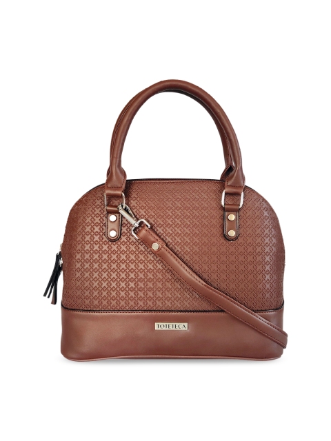 

Toteteca Brown Textured Handheld Bag