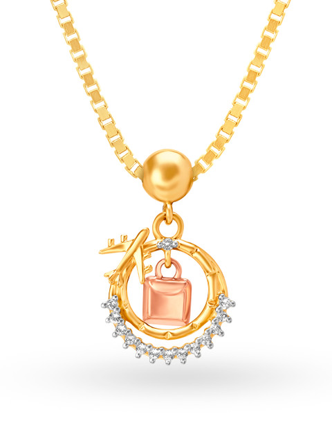 

Mia by Tanishq 14KT Yellow and Rose Gold Travel Inspired Charm with Topaz Stone