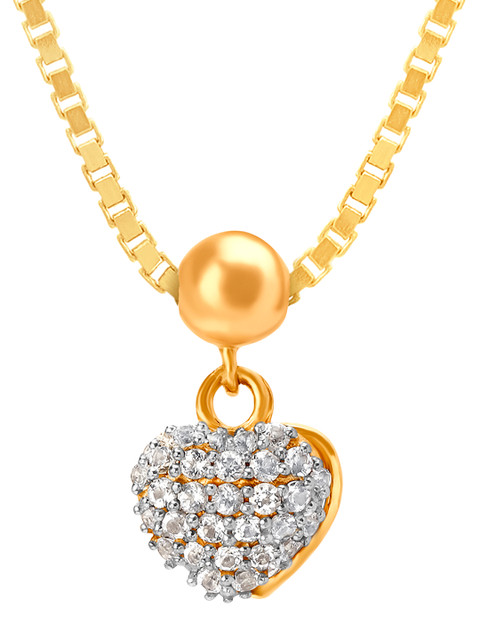 

Mia by Tanishq 14KT Yellow Gold Heart-Shaped Embellished Charm