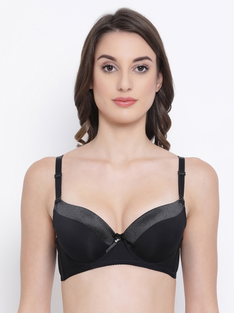 

Clovia Black Solid Level 1 Heavily Padded Push-Up Bra BR1979P13