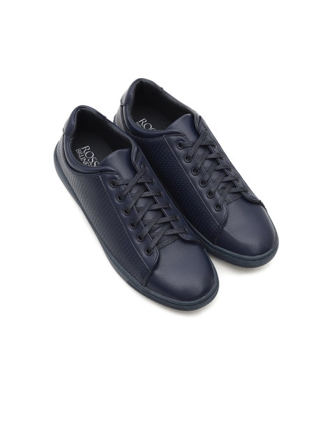 

ROSSO BRUNELLO Men Blue Solid Leather Sneakers