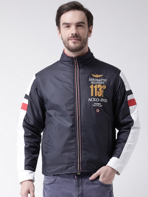 

COBB Men Navy Blue Printed Padded Jacket