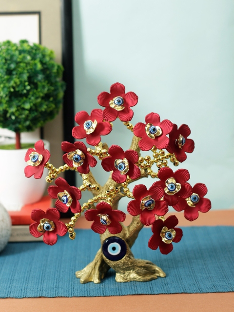 

Aesthetic Home Solutions Tree Of Life Evil Eye Showpiece, Red