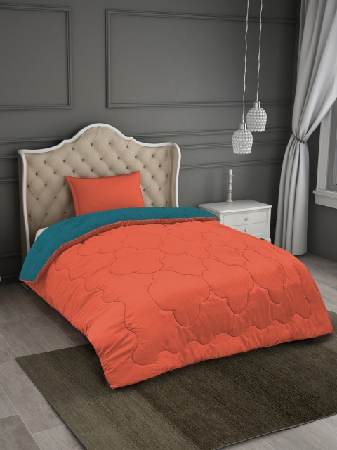 

Status Orange & Teal Green Solid Mild Winter 210 GSM Single Bed Comforter