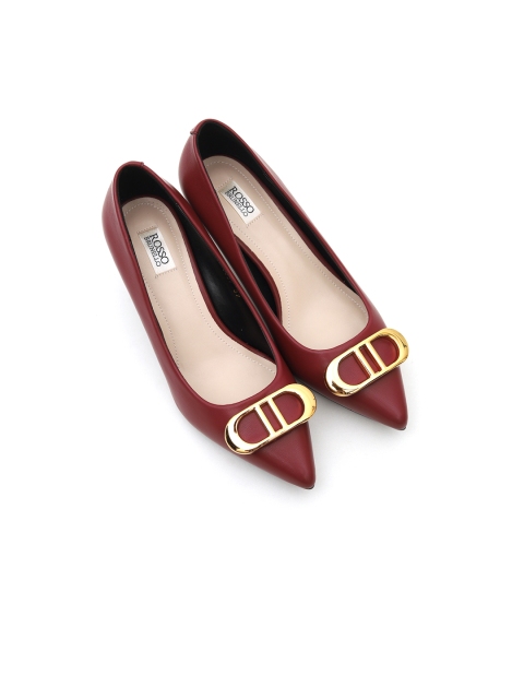 

ROSSO BRUNELLO Women Burgundy Embellished Pumps