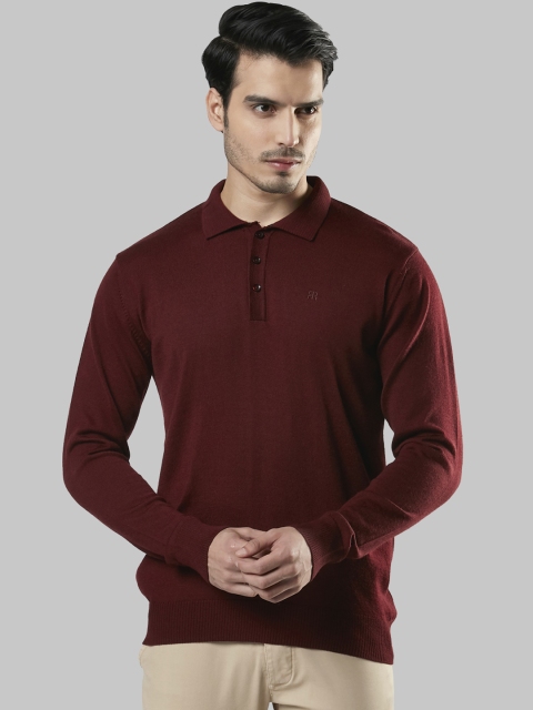 

Raymond Men Maroon Solid Pullover Sweater