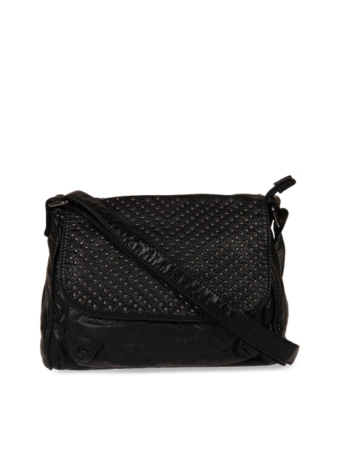 

red pout Black & Gold-Toned Embellished Shoulder Bag