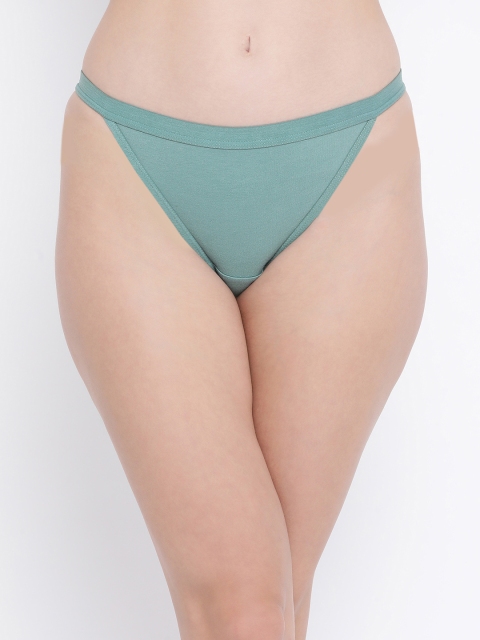 

Clovia Women Teal Green Solid Low-Rise Bikini Brief PN3386P17S