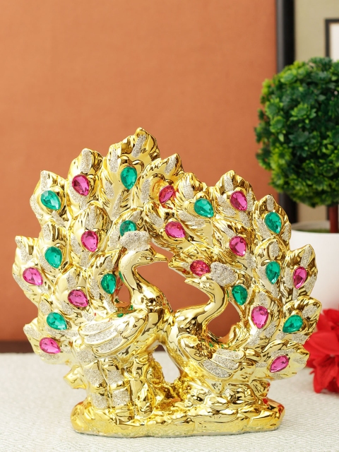 

Aesthetic Home Solutions Golden Peackock Showpiece, Gold