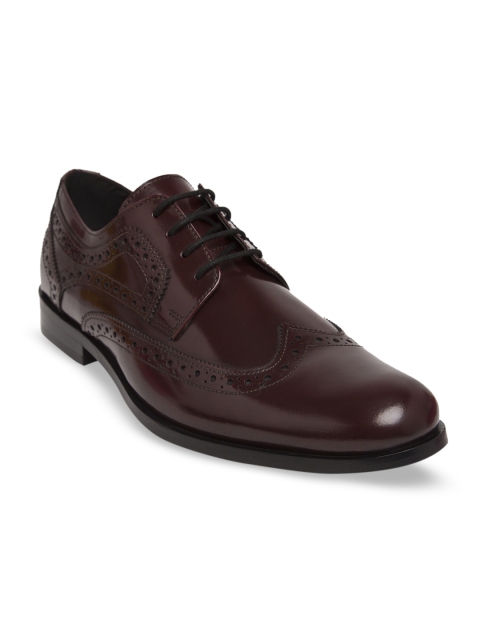 

HATS OFF ACCESSORIES Men Burgundy Patent Leather Formal Brogues