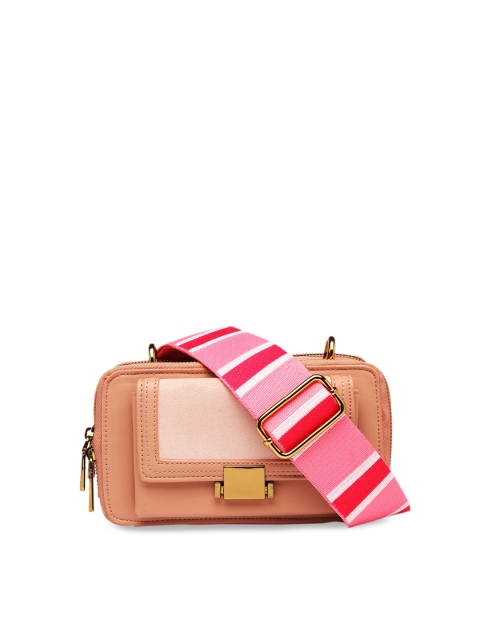 

Diana Korr Peach-Coloured Colourblocked Sling Bag