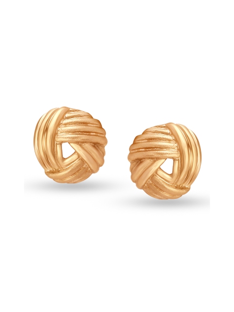 

Mia by Tanishq 14KT Gold Stud Earrings in Weave Design