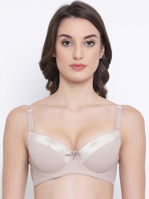 

Clovia Beige Solid Level 1 Heavily Padded Push-Up Bra BR1979P2434B