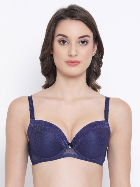 

Clovia Blue Self Design Underwired Lightly Padded Everyday Bra BR1988P0834B
