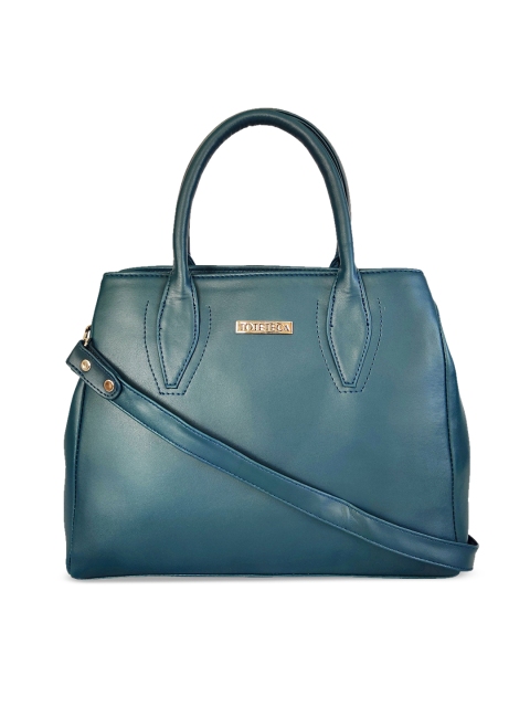 

Toteteca Teal Green Solid Handheld Bag