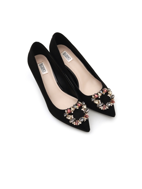 

ROSSO BRUNELLO Women Black Embellished Pumps