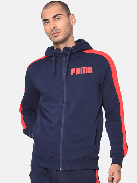 

Puma Men Blue Solid Contrast FZ Sporty Jacket