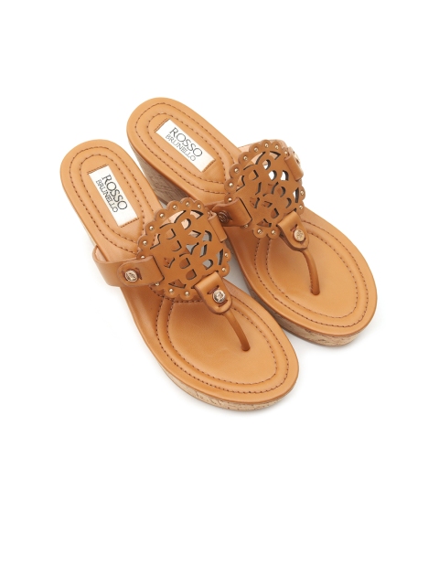

ROSSO BRUNELLO Women Tan Brown Solid Sandals