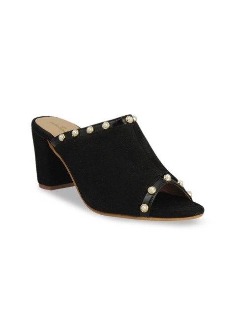 

pelle albero Women Black & Off-White Solid Peep Toes