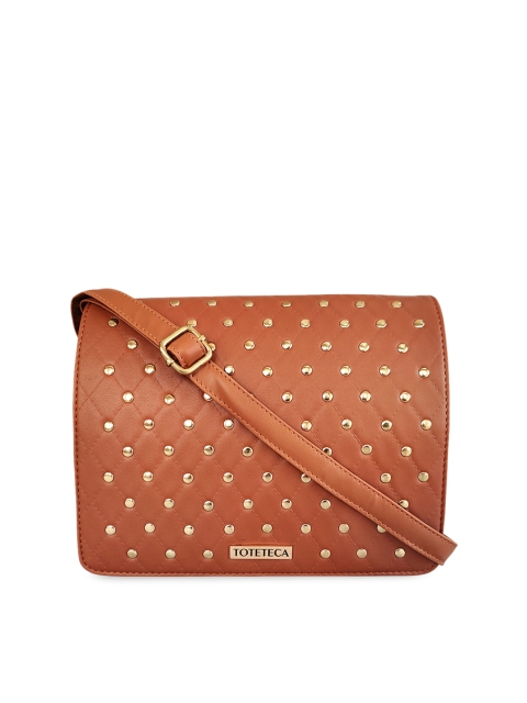 

Toteteca Tan Brown Embellished Sling Bag