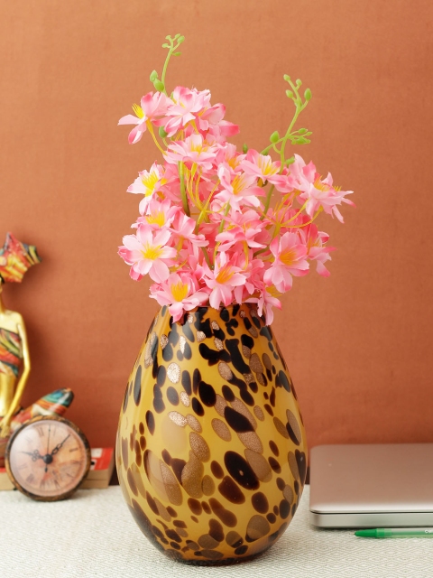 

Aesthetic Home Solutions Mustard & Brown Textured Vase