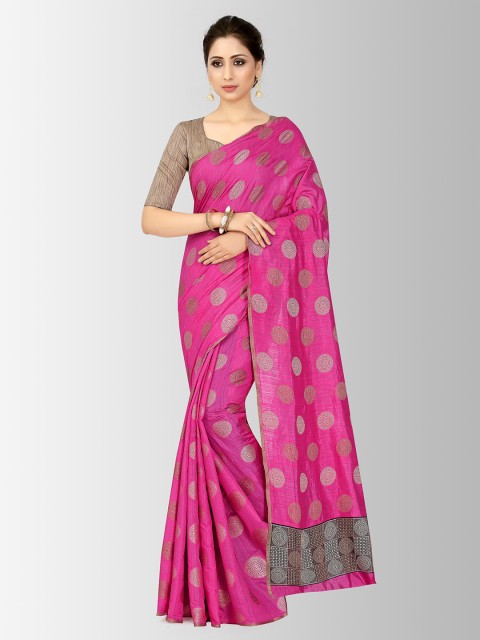 

MIMOSA Pink Art Silk Woven Design Kanjeevaram Saree