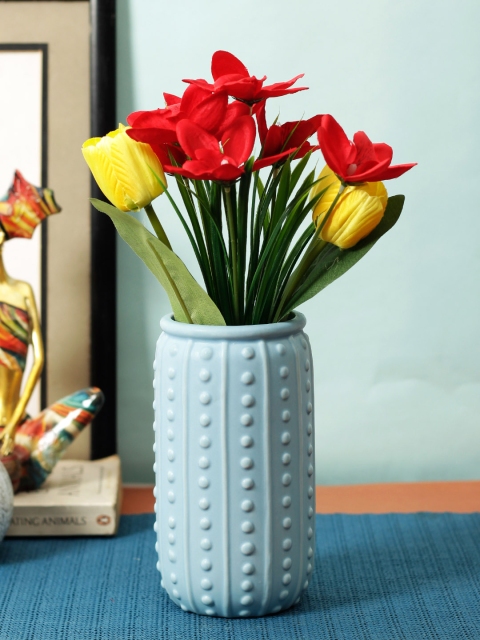 

Aesthetic Home Solutions Blue Textured Cylindrical Vase
