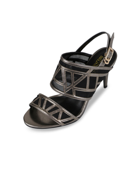 

ROSSO BRUNELLO Women Gunmetal-Toned Solid Heels, Metallic