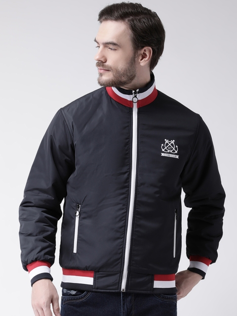 

COBB Men Navy Blue Solid Padded Jacket