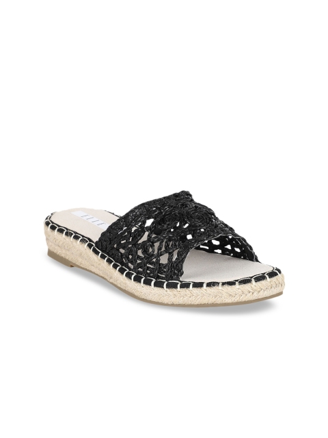 

ELLE Women Black Solid Open Toe Flats