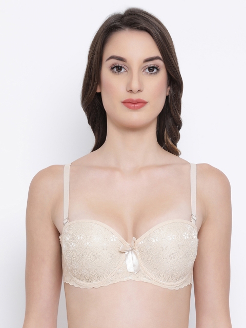 

Clovia Beige Solid Underwired Heavily Padded Push-Up Bra BR1991P2436B