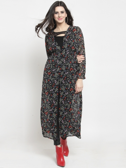 

Sera Women Black Printed Open Front Shrug