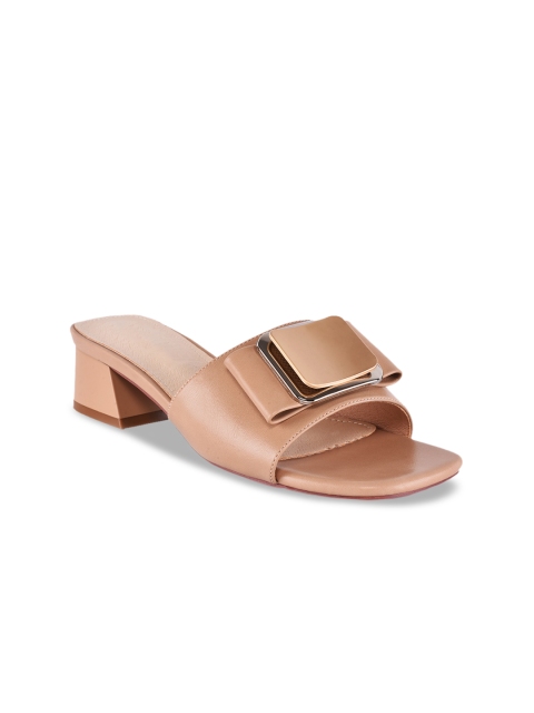 

BuckleUp Women Tan Brown Solid Heels
